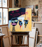 Canvas wall art print titled GOON SQUAD by Nancy Elks Artist, featuring vibrant artwork displayed on a wall.