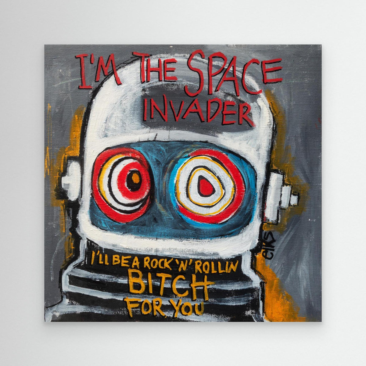 Canvas Art Print - SPACE INVADER (from the 12” Collection) - Nancy Elks Artist