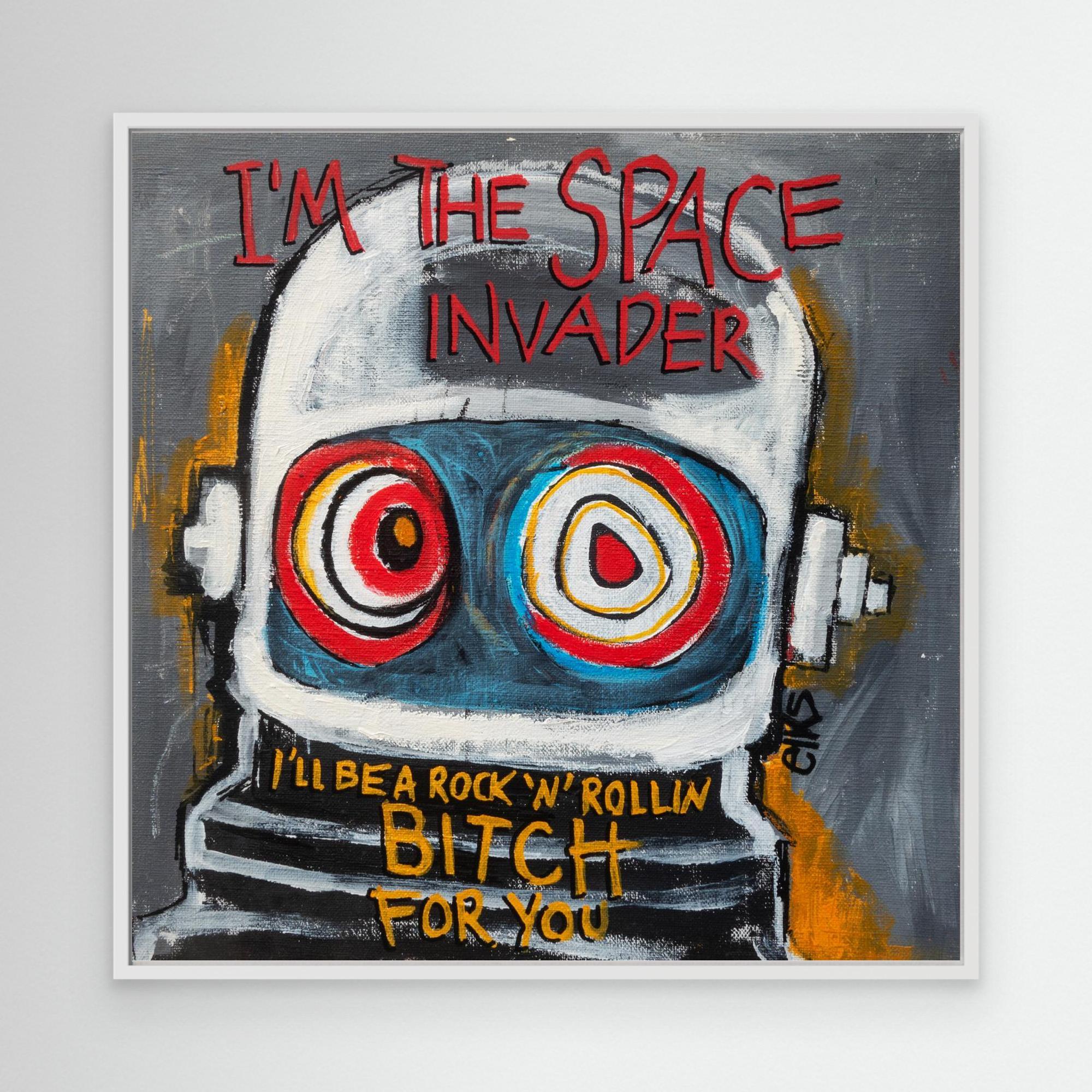Canvas Art Print - SPACE INVADER (from the 12” Collection) - Nancy Elks Artist