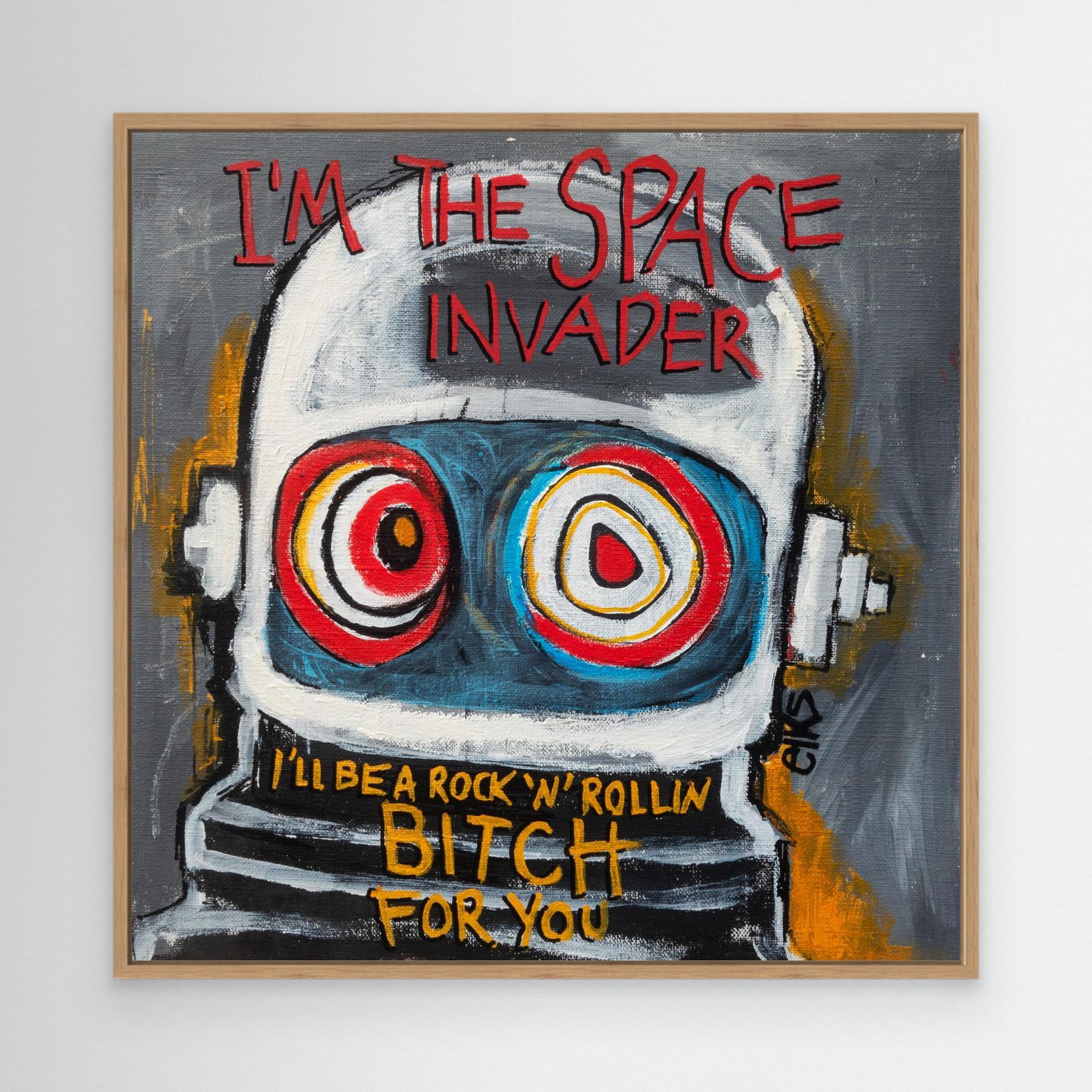 Canvas Art Print - SPACE INVADER (from the 12” Collection) - Nancy Elks Artist